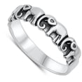 thumbnail image 4 of Lucky Elephant Family Animal Ring .925 Sterling Silver Band Jewelry Female Male Unisex Size 8, 4 of 4