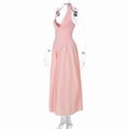 thumbnail image 6 of Katigan Women'S Summer Halter Dress Low Cut Sleeveless A Line Tulle Swing Corset Prom Formal Ball Gowns Pink S, 6 of 8