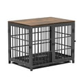 thumbnail image 5 of Bingopaw Triple Door Wooden Dog Crate Indoor, Black, Medium, Removable Tray, 30.91"L x 22.24"W x 25.59"H, 5 of 11