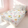thumbnail image 3 of Erosebridal Cartoon Flower Zipper Full Size Comforter Sets with Fitted Sheet and 2 Pillowcases, Kawaii Floral Zipper Bedding Set, Pink Reversible, Soft Pastel, Pink Reversible, 3 of 7