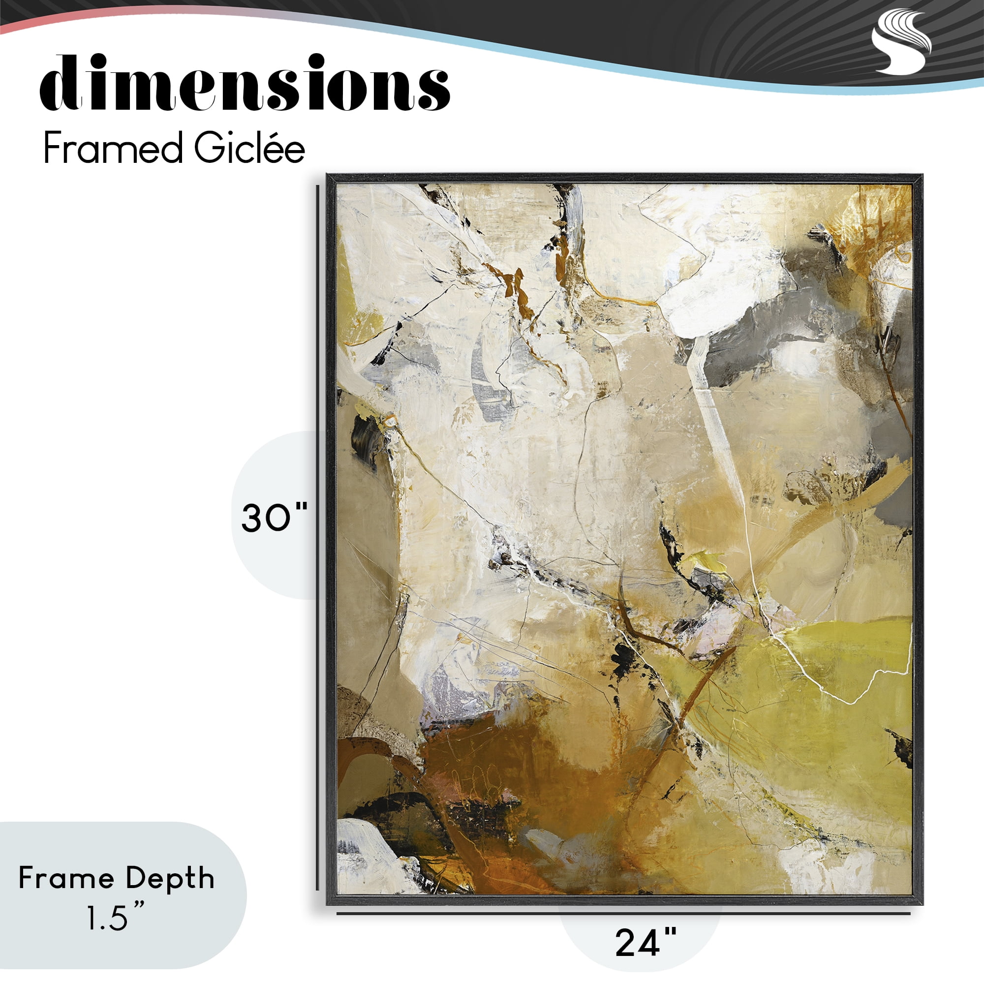 Stupell Industries Warm Earth Tones In Motion Black Framed Giclee Art, design by Design Fabrikken