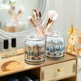 thumbnail image 3 of Yayeee 4 Pack Qtip Holder Bathroom Cotton Swab Canister with Lid Clear Dispenser Set, Winter Village, 3 of 6