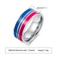 thumbnail image 3 of 5 colors Silver Band Men Women's Rainbow Ring 8mm Stainless Steel Sz 6-12, 3 of 8