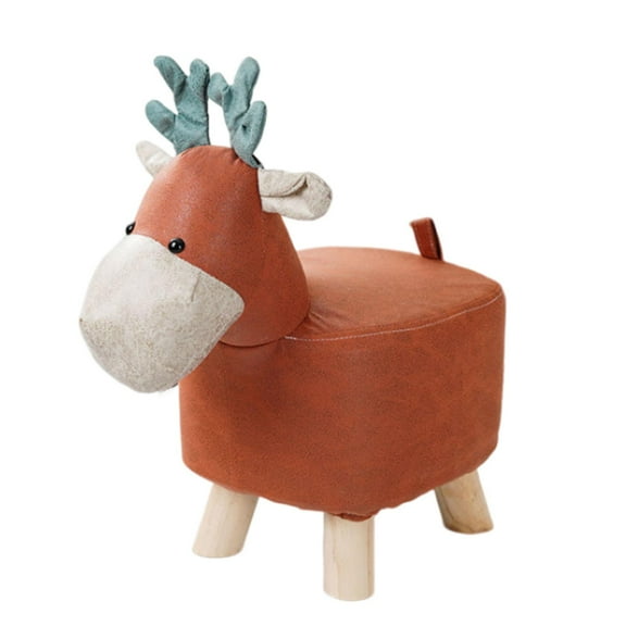 Animal Footstool Footrest Ottoman Cute Multifunctional Portable Room Decors Sofa Tea Stool for Living Room, Porch, Playroom, Indoor Outdoor red