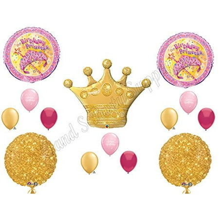 PRINCESS PINK GOLD  CROWN Birthday Party  Balloons 