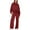 44# Wine, variant on Huankd Womens 2 Piece Outfits Sweatsuit Set 2026 Spring Drawstring Sweatshirt Wide Leg Sweatpant Lounge Set Tracksuit Hot Pink XL