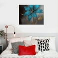 thumbnail image 4 of Nawypu  Teal Gray Flower Wall Art Painting Turquoise Blue Floral Picture Print on Canvas Still Life Artwork Home Kitchen Bedroom Bathroom Decor Gift Stretched Ready to Hang, 4 of 4