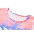 thumbnail image 3 of Beezizac Teen/Little Girls Nightgown – Summer Short Sleeves Sleepwear Trendy Blue & Coral Swirl Nightdress Pajama Size 6, 3 of 7