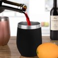 thumbnail image 3 of 1 Pack 12 Oz Stainless Steel Wine Tumbler with Slip Lids, Double Wall Vacuum Insulated Travel Cup for Coffee, Cocktail, Drink Black, 3 of 8