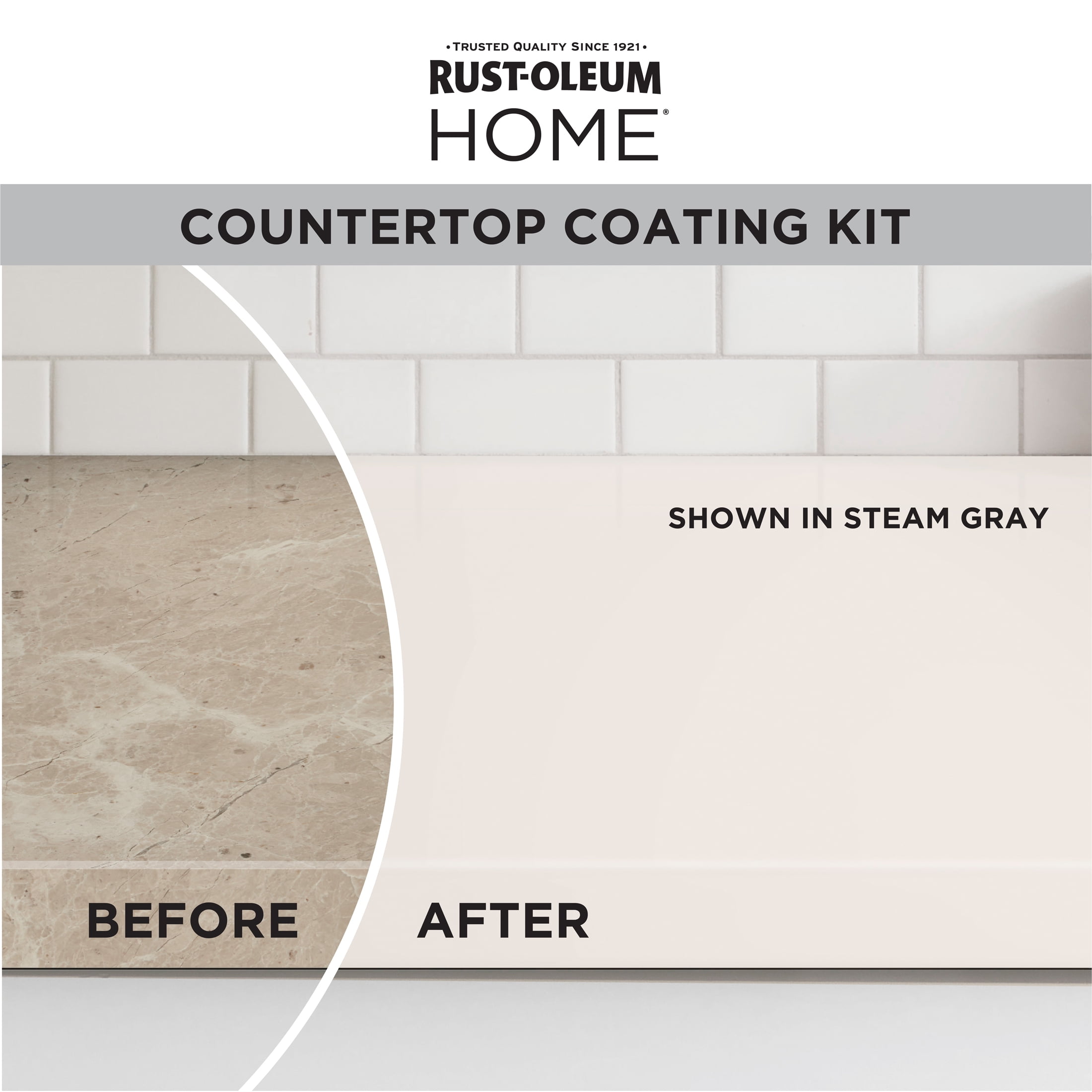 Steam Gray, Rust-Oleum HOME Countertop Satin Coating Kit-38496220T, Quart