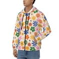 thumbnail image 3 of Kdxio Groovy Daisy Flowers Print Men Hoodies Casual Hoodies for Men with Zip Pockets Full Zip Long Sleeve Sweatshirt Sports Hooded Jacket-Large, 3 of 5