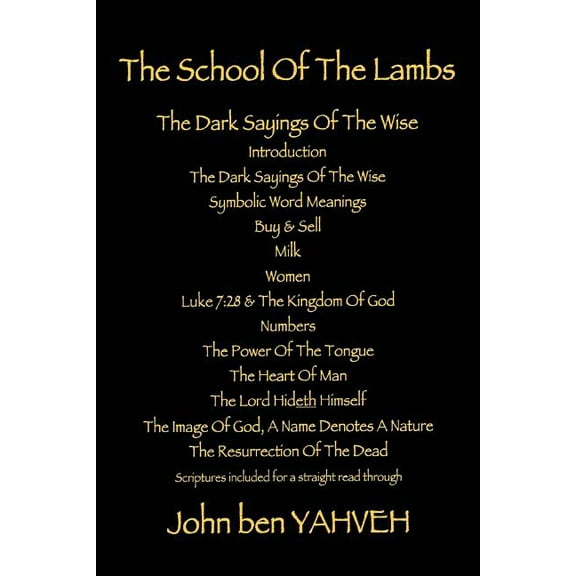 The School Of The Lambs : The Dark Sayings Of The Wise (Paperback)