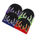 thumbnail image 2 of Thick Warm Ear Protection Beanie Hat Men Winter Flame Print Riding Knitted Hat Costume Accessories, 2 of 5