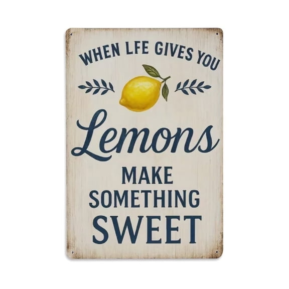 When Life Gives You Lemons, Make Lemonade Tin Sign Vintage Metal Poster Living Room Bar Man Cave Home Wall Art Decor 8x12inch
