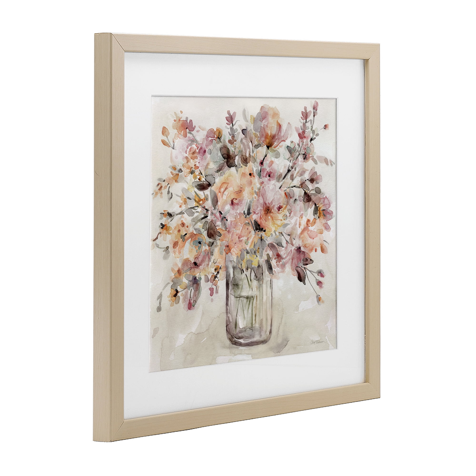 Stupell Industries Fluid Petals Watercolor Bouquet Birch Framed Print Under Glass, design by Carol Robinson