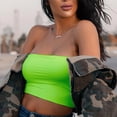 thumbnail image 4 of Fitted Crop Tank Tops for Woman's Fashion Casual Sleeveless Bra Slim Short Solid Color Sexy Vest Tank Tops Green, 4 of 8