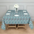thumbnail image 3 of Light Blue Christmas Snowman Pattern Square Tablecloth,Waterproof Square Table Cover,Wipeable Spillproof Washable Table Cover for Home Kitchen Party Decor 42"X42"(107x107cm), 3 of 6
