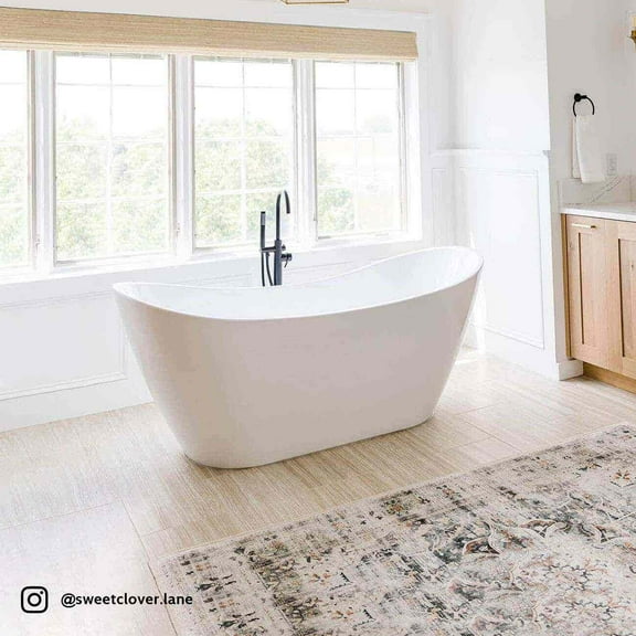 Philo 54 Inch Acrylic Double Slipper Freestanding Tub and Faucet Package