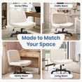 thumbnail image 3 of CELTOSS Criss Cross Home Office Chair, Fabric Armless Swivel Task Computer Chair with Wheels, Wide Seat, Vanity Chair, Comfy Chair, Beige, 3 of 15