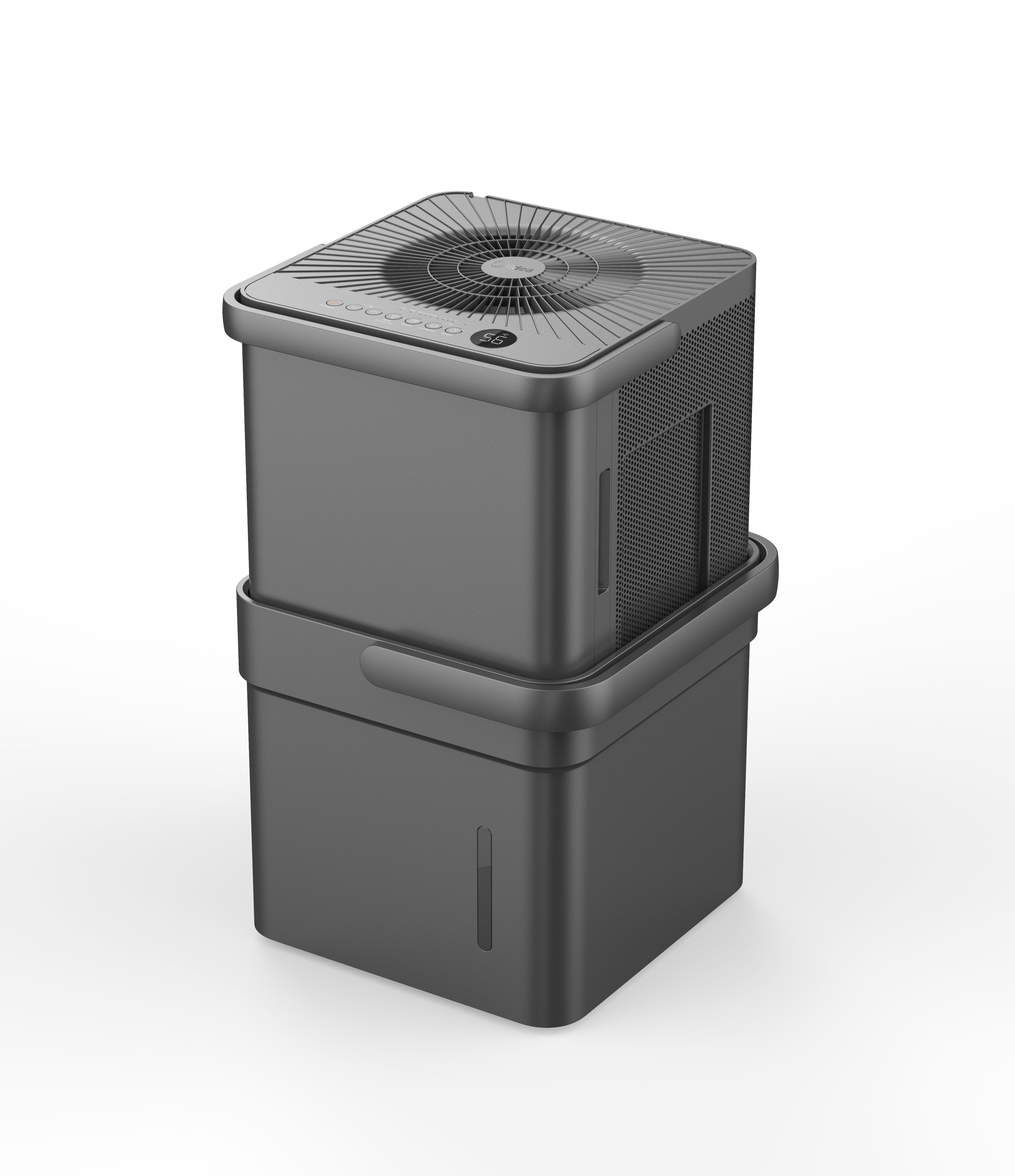 Restored 50 pt. Cube Dehumidifier with Pump up to 4,500 sq. ft Gray, (Refurbished)