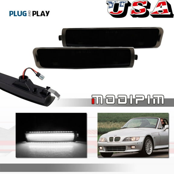 Smoked white LED front corner side marker light suitable for 1996-2002 BMW Z3 M Coupe-