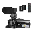 thumbnail image 1 of Camara de video Andoer HDV-201LM 1080P FHD Cámara de video digital Videocámara Grabadora DV 24MP 16X Zoom digital Pantalla LCD de 3,0 pulgadas con 2 piezas de pilas recargables + Micrófono externo Andoer Camara de video, 1 of 7