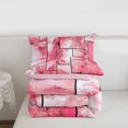 thumbnail image 6 of jejeloiu Pink Marble Patchwork Art Full Size Comforter Sets Kids,Abstract Print Bedding Sets,Reversible,3-Piece, 6 of 8