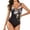 Black, variant on One Piece Swimdress Swimsuit for Women Tummy Control Wrap Swim Dress Modest Ruched Skirt Bathing Suit