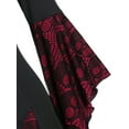 thumbnail image 4 of Enjiwell Women's Steampunk Victorian Gothic Tops Lace Up Batwing Blouse Halloween Clothes, 4 of 5
