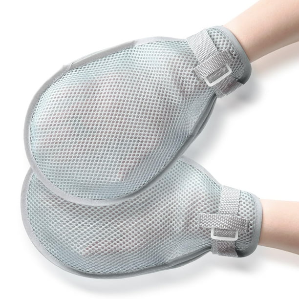 Guantes protectores de manos para pacientes con demencia o ancianos, niños autistas, manoplas de sujeción para cama, soporte para extremidades, 2 uds.