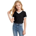 thumbnail image 5 of Zhanqunnn Girls Short Sleeve Crewneck Tee Soft Blended Basic Top Everyday School Play, Size 13-14 Years, 5 of 5