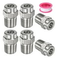 thumbnail image 1 of Consejos de limpieza de superficie Uxcell 6 Pack - Boquillas de lavadora a presión de 40 grados 1/4" NPT macho, acero inoxidable con cinta de sellado (orificio de 1.449 mm), 1 of 1