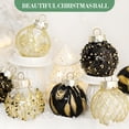 thumbnail image 5 of 25 Pcs Christmas Ball Ornaments Set, 2.36'' Shatterproof Xmas Tree hanging Balls Ornaments, Clear Ball Ornaments for Christmas Tree, Holiday Decorations, Black & Gold, 5 of 8