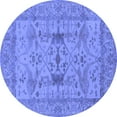 thumbnail image 1 of Ahgly Company Indoor Round Oriental Blue Industrial Area Rugs, 5' Round, 1 of 4