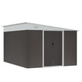 thumbnail image 3 of Outsunny 11' x 9' Metal Outdoor Storage Shed, Garden Utility Tool House with Double Lockable Doors for Backyard, Patio, Lawn, Garage, Gray, 3 of 10