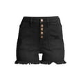 thumbnail image 6 of No Boundaries Juniors' Exposed Button Chop Pocket Mid-Rise Shorts, 6 of 6