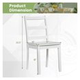 thumbnail image 4 of Modern Kitchen Dining Chairs Set of 2, Solid Rubber Wood, Ladder Back, Simple Style, 400lbs Capacity, 4 of 8