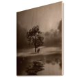 DESIGN ART Designart 'Alone Tree On Island In Sepia' Country Wood Wall