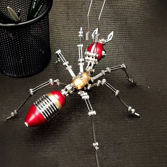 3D Metal Puzzle Kit for Adults, 100PCS 3D Mini Mechanical Insect Ant Army Model, DIY Jigsaw Puzzle Desk Ornament Kit Craft Toys