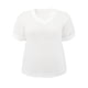 thumbnail image 4 of GRACE & GRANDEUR Blusas de Verano para Mujeres Talla Grande con Crochet, Abertura Lateral, Manga Corta, Cuello en V, Tejido Waffle Casual 2X Blanco, 4 of 6