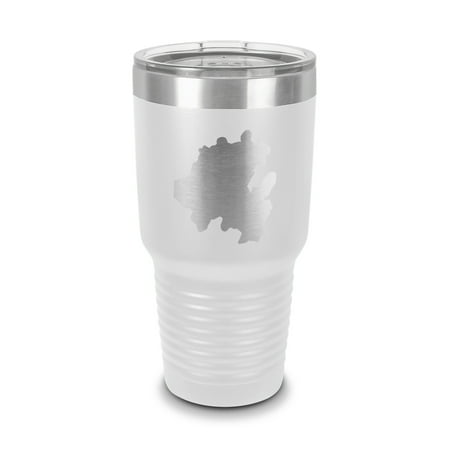 

Hidalgo State Shaped Tumbler 30 oz - Laser Engraved w/ Clear Lid - Stainless Steel - Vacuum Insulated - Double Walled - Travel Mug - hg hgo mexico free and sovereign state of - White