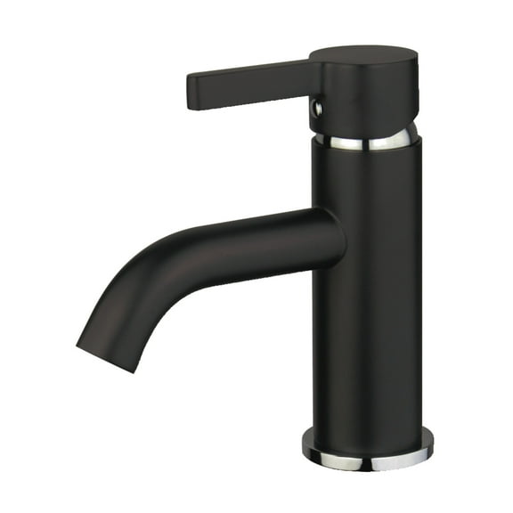Fauceture LS8227CTL Continental Single-Handle Bathroom Faucet with Push Pop-Up, Matte Black/Polished Chrome