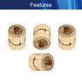 thumbnail image 3 of HUGFEGWE M3x5mm Female Thread Knurled Nuts Hx5mm OD Brass Threaded Insert Embedment Nuts Hydraulic Welded Joint Injection Molding Assortment Kit for 3D Printing Injection Molding 40PCS CJB91-25003, 3 of 6