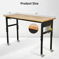 thumbnail image 3 of Amkui Height Adjustable Workbench with Power Outlet,70" 2000 Lbs Capacity Rolling Work Tables with 4 Lockable Casters, Oak Wood Top for Garage, Workshop,Party, Shop, Office, 3 of 9