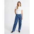 thumbnail image 3 of Scoop Women's Print Barrel Jeans, Sizes 0-20, 3 of 5