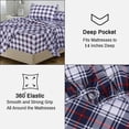 thumbnail image 3 of RUVANTI 100% Cotton Sheets – California King Percale Bedding, Cooling & Breathable Floral Design, Durable with a Crisp, Soft & Comfortable Feel, 14" Deep Pocket, 4-Piece Set, Prussian, 3 of 9