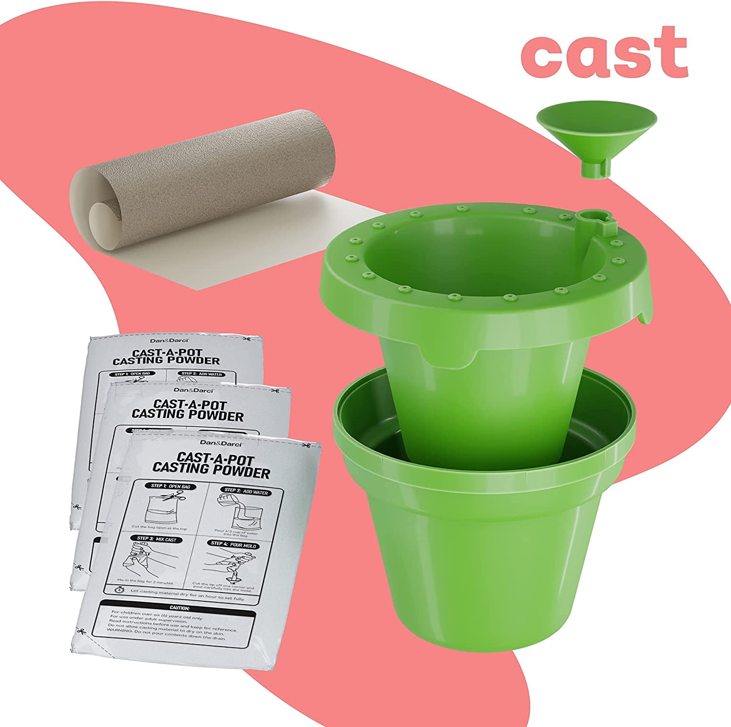 Cast, Paint & Plant Kit for Kids & Teens - Birthday Gift Ideas for Girls & Boys Age 8-14 Year Old Tween Girl Christmas - STEM Teenage Crafts Gifts Kits, Fun DIY Art Teen Projects - Casting & Gardening