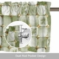 thumbnail image 6 of Sage Green Crystal Flower Valance Curtain Irregular Texture Window Valances Rod Pocket Short Curtains Window Treatments for Kitchen Bedroom Bathroom Laundry 54" x 18", 6 of 9