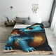 thumbnail image 5 of Fotbe Adorable Blue Baby Dragon Manta de Franela Acolchonada con Estampado, Súper Suave y Esponjosa, Extra Grande para Sofá, Cama, Uso Todo el Año-40"x30", 5 of 7
