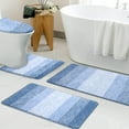 thumbnail image 4 of Ileading Traditional 4 Piece Microfiber Washable Bathroom Rug Set, Light Blue, 4 of 11